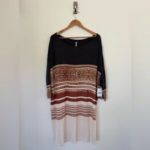 Free People Stepping Out Tunic Dress in Neutral Size Large NWT